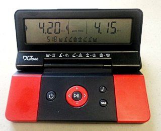 DGT 960 Chess Clock   Black / Red Toys & Games