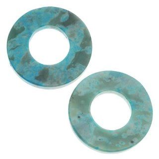 Turquoise Jasper Large Round Donut Focal Pendant 40mm (2)