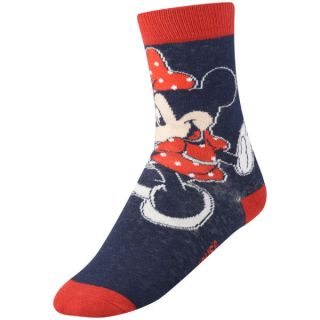 Minnie & Mickey Mouse Womens 4 Pack Socks Gift Box   Red and Navy      Womens Clothing