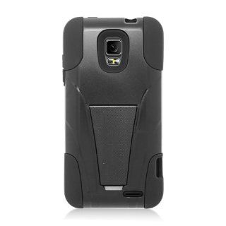 Eagle Cell ZTE Z998 Hybrid Case with Y Stand   Retail Packaging   Black Cell Phones & Accessories