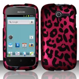 [Extra Terrestrial]For Huawei Ascend Y M866 (StraightTalk) Rubberized Design Cover   Pink Leopard Cell Phones & Accessories