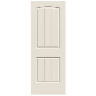 ReliaBilt 30 in x 80 in 2 Panel Round Top Plank Solid Core Smooth Non Bored Interior Slab Door