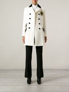 Moschino Embroidered Crest Peacoat