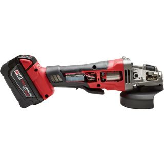 Milwaukee M18 FUEL 4 1/2in./5in. Grinder Kit — Two M18 RedLithium XC 4.0 Batteries, Paddle Switch, No-Lock, Model# 2780-22  Grinders   Stands