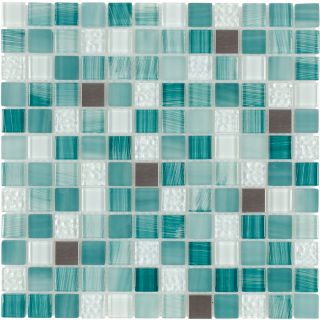 Elida Ceramica Royal Green Mixed Material Mosaic Square Indoor/Outdoor Wall Tile (Common 12 in x 12 in; Actual 11.75 in x 11.75 in)