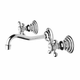 Newport Brass 3 9301/14 Chesterfield Gun Metal Wall Mounted Lavatory Trim Kit, Cross Handles   Touch On Bathroom Sink Faucets  