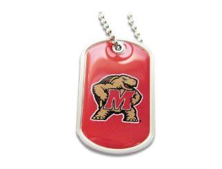 Q0 5BQ6 976M   Maryland Terps Terrapins Dog Tag Domed Necklace Charm Chain  Sports Fan Necklaces  Sports & Outdoors