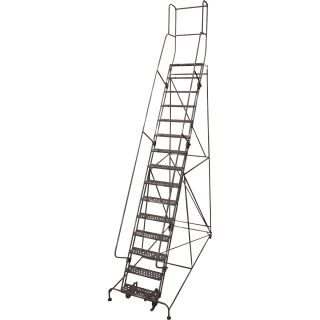Cotterman Rolling Steel Ladder — 450-Lb. Capacity, 15-Step Ladder, 150in.H Platform, Model# D047006205  Rolling Ladders   Platforms
