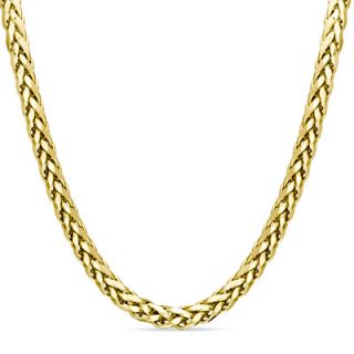 14K Gold 3.9mm Square Wheat Chain Necklace   26   Zales