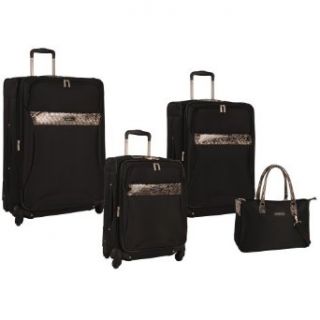 Anne Klein Luggage Safari 4 Piece Luggage Set, Black, One Size Clothing
