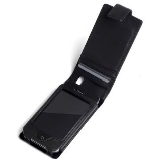Knomo Black Leather iPhone 4 Flip Case      Electronics