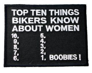 TOP TEN Things Bikers Know about WOMEN Funny Statement Joke Biker Iron on Embroidered Patch D44