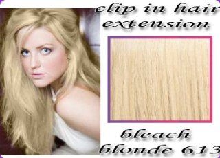24 inch long Luxury Clip in Hair Extensions. Bleach Blonde (613). 120g Weight Health & Personal Care
