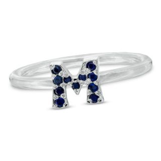 Sapphire Initial M Stackable Ring in Sterling Silver   Zales