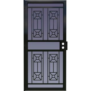 LARSON Matrix Black Steel Security Door (Common 36 in x 81 in; Actual 38.25 in x 79.75 in)