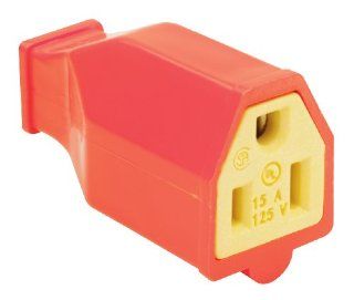 Pass & Seymour SA993OCC10 15 Amp 125 volt Straight Blade Connector Two Pole Three Wire orange   Electric Plugs  