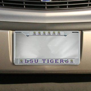LSU Tigers Frost Chrome License Plate Frame Automotive