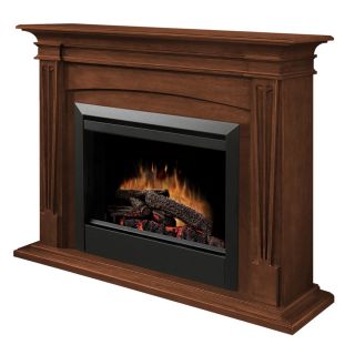 Dimplex 52 in W Burnished Walnut Wood Electric Fireplace with Thermostat and Remote Control