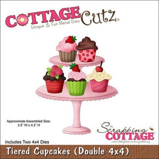 Cottage Cutz Dies 2 piece 4" x 4" Set   Tiered Cupcakes