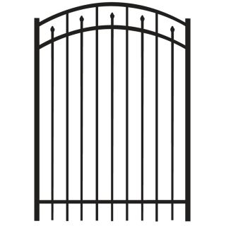 FREEDOM Black Aluminum Fence Gate (Common 60 in x 48 in; Actual 65.50 in x 48 in)