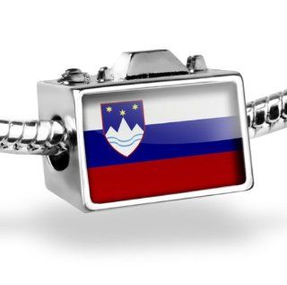 Neonblond Bead Camera "Slovenia Flag"   Fits Pandora charm Bracelet NEONBLOND Jewelry & Accessories Jewelry