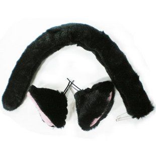 Cosplay Black Plus Cat's Tail Ears Costumes JRYP021 Toys & Games