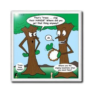 ct_19579_4 Rich Diesslin The Cartoon Old Testament   Isaiah 55 10 13 What is the Sound of One Tree Clapping Bible trees clapping tamborine music   Tiles   12 Inch Ceramic Tile   Decorative Tiles