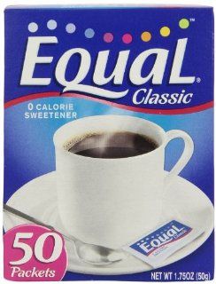 Equal Sweetener Equal Packets 50 Count Packages (Pack of 12)  Sugar Substitute Products  Grocery & Gourmet Food