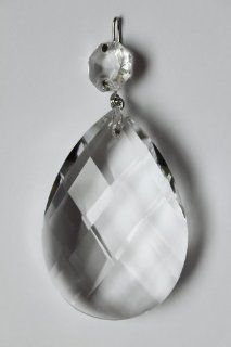 5 X Large AAA Top Quality Clear Crystal Chandelier Diamond Cut Teardrop Prisms Lamp Parts  Suncatchers  Patio, Lawn & Garden