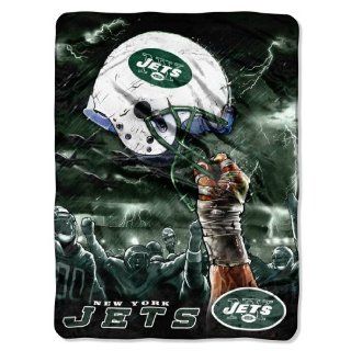 NFL New York Jets 60 Inch by 80 Inch Plush Rachel Blanket, Sky Helmet Design  Sports Fan Throw Blankets  Sports & Outdoors