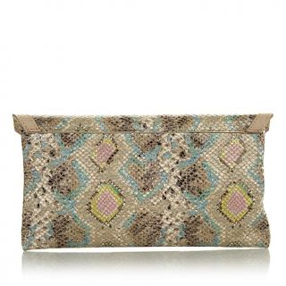 Clever Carriage Company Multicolored Snake Embossed Clutch
