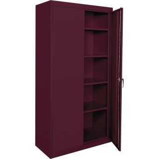 Sandusky Lee Commercial Grade All Welded Steel Cabinet — 36in.W x 18in.D x 78in.H, Burgundy, Model# CA41361878-03  Storage Cabinets