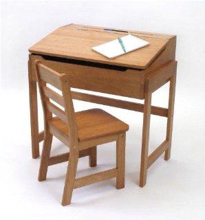 Shop Lipper International Child's Slanted Top Desk And Chair   Pecan at the  Furniture Store