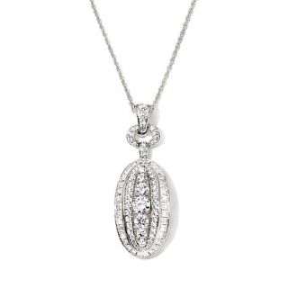 Victoria Wieck 4.05ct Absolute™ Round and Baguette Oval Pendant with 18"