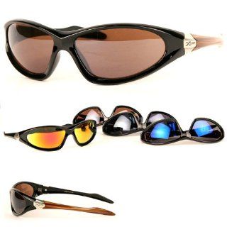 X Loop 2193 Sunglasses   Black with Lt. Blue Accents 