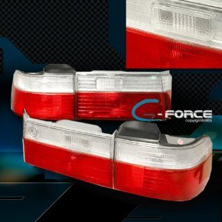 Honda Accord 4Dr Tail Lights Red Clear Taillights 1990 1991 90 91 Automotive