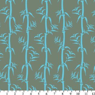 Osaka Bamboo Gray Blue Quilt Cotton Fabric By The Yard