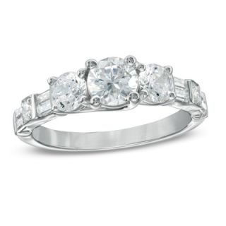 CT. T.W. Certified Diamond Three Stone Engagement Ring in 14K