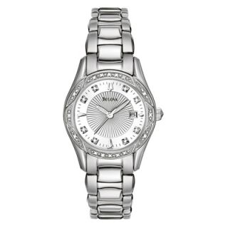 Ladies Bulova Stainless Steel Watch with Mother of Pearl Dial and