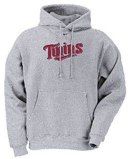 Minnesota Twins MLB Grey Embroidered Tackle Twill Hooded Sweatshirt By Nike Team Sports (S36)  Sports Fan Sweatshirts  Sports & Outdoors