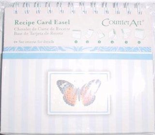 Butterflies Recipe Card Easel with 24 Matching 4" x 6" Recipe Cards Recipe Holders Kitchen & Dining