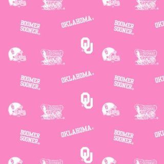 University of Oklahoma Boomer Sooners Pink Fabric By the Yard