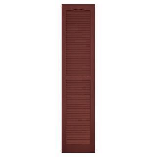 Vantage 2 Pack Cambridge Red Louvered Vinyl Exterior Shutters (Common 63 in x 14 in; Actual 62.5 in x 13.875 in)