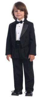 Black Round Split Tail Tuxedo with Matte Satin Cummerbund & Bowtie   Size 8 Clothing