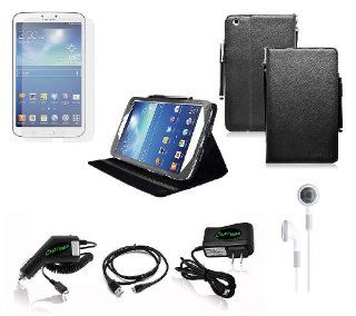 COD(TM) Black Stand Leather Case with Charger and Screen Protector For Samsung Galaxy Tab 3 8 inch 8.0 (6 item) Computers & Accessories