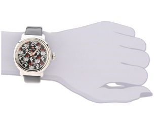 Glam Rock 40mm Stainless Steel Flower Applique Dial Watch with Black Patent Leather Strap   GR77021