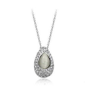 Charm Jewelry Swarovski Element Crystal 18k Gold Plated White Opal Bean Gorgeous Elegant Fashion Necklace Z#2450 Zg5045a7 Jewelry