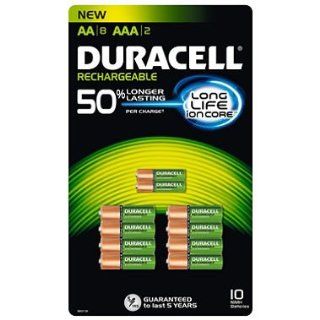 Duracell Rechargeable Batteries Assortment Pack AA 8 Count, AAA 2 Count Health & Personal Care