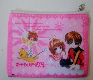 Anime Pink Cardcaptor Sakura Nylon Zipper Coin Purse Pouch #7 