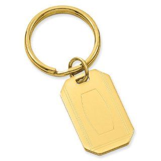 Gold plated with Engraveable Area Key Ring. Lovely Leatherrete Gift Box Included Jewelry
